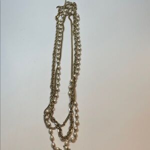 Ann Taylor Gold Pearl Necklace